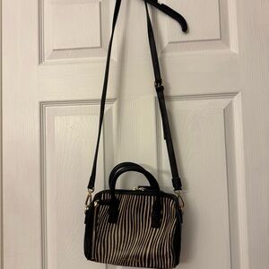 Very Bradley Uptown Stripes Cow Hair Zebra Print Leather Sm. Cross/Hand Bag